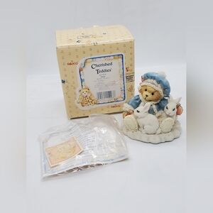 NEW Cherished Teddies Sonja Figurine 622818 Holiday rabbits birthday girl mint